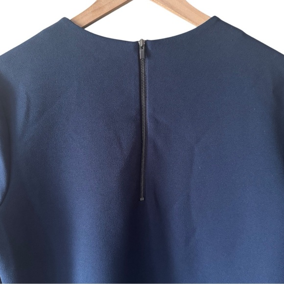 Tibi Bell Sleeve Sheath Dress Midnight Navy Blue Size 10 Office Career Cocktail - Picture 7 of 12